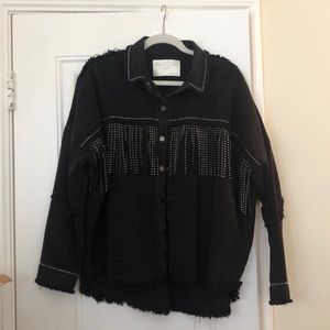Zara western jacket with fringe